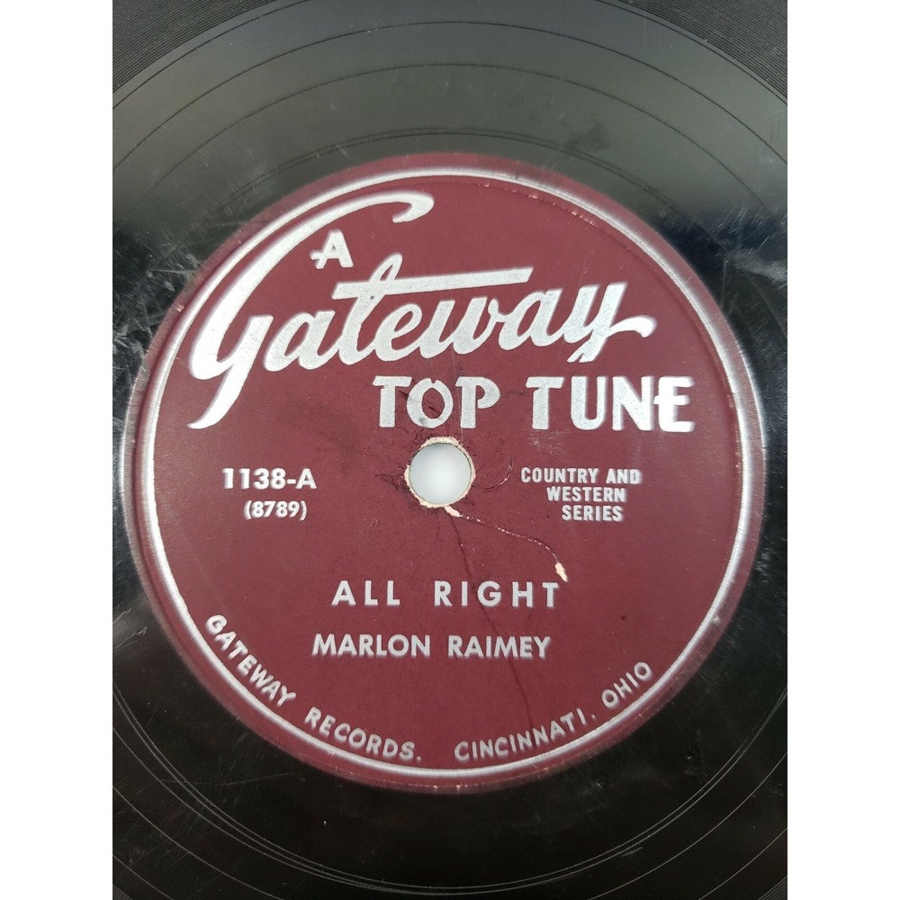 Marlon Raimey / Eddie Williams – All Right 78 10" 1955 Country Western V+/V+